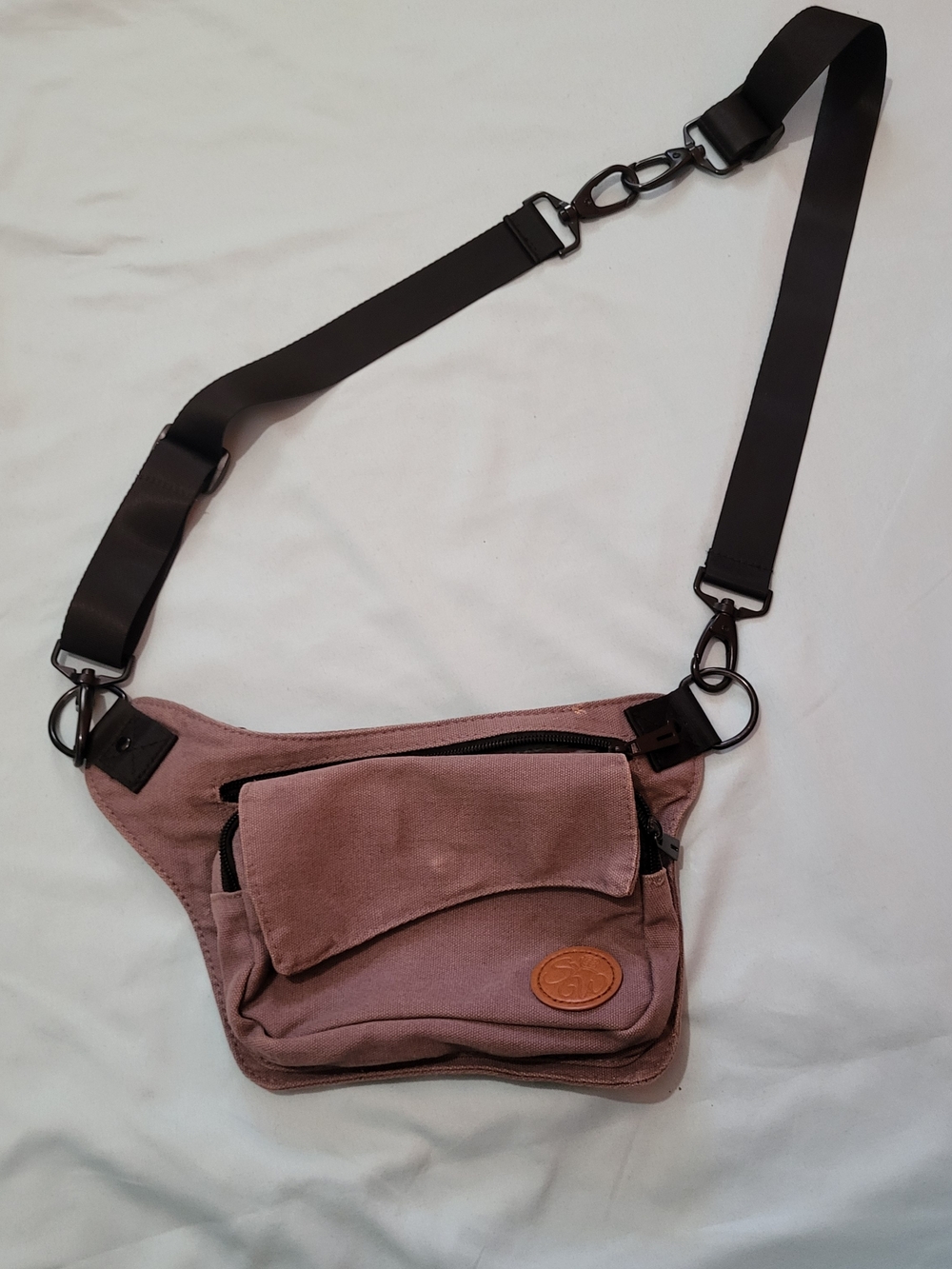 Sipsey Wilder Muted Plum Canvas Crossbody Bag, w/Extender